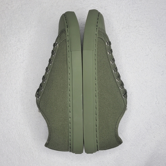 Nothing New Olive Green Canvas Classic Low Top Sneakers - Picture 10 of 14